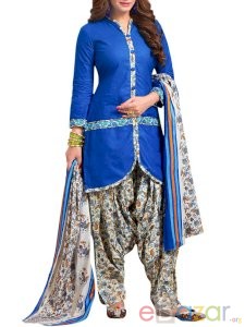Blue Unstitched Salwar Suit